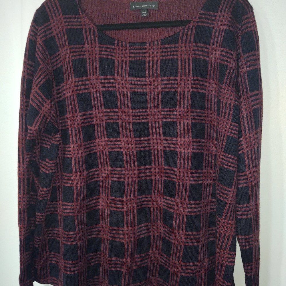 Dark Blue/Burgandy Long Sleeve Sweater